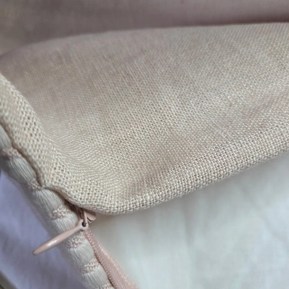 NWT Williams‎ Sonoma Textured Pillow Cover Neutral Pink Beige blush Striped